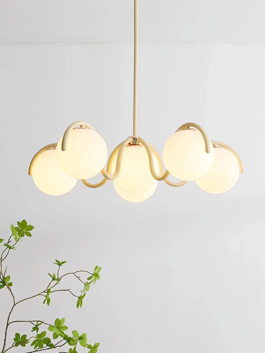Sculptural Linear Chandelier with Elegantly Curved Profile | Souliia