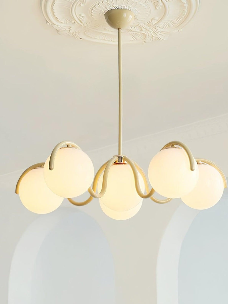 Sculptural Linear Chandelier with Elegantly Curved Profile | Souliia