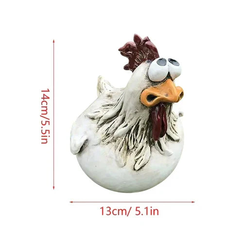Estatuas decorativas de gallinas de resina para cercas - Decoración de jardín