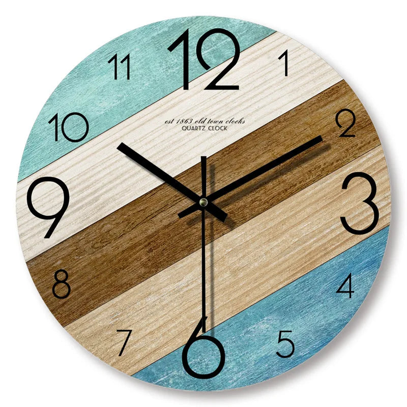 Wood Grain Wall Clock with Elegant Timber Finish - Souliia