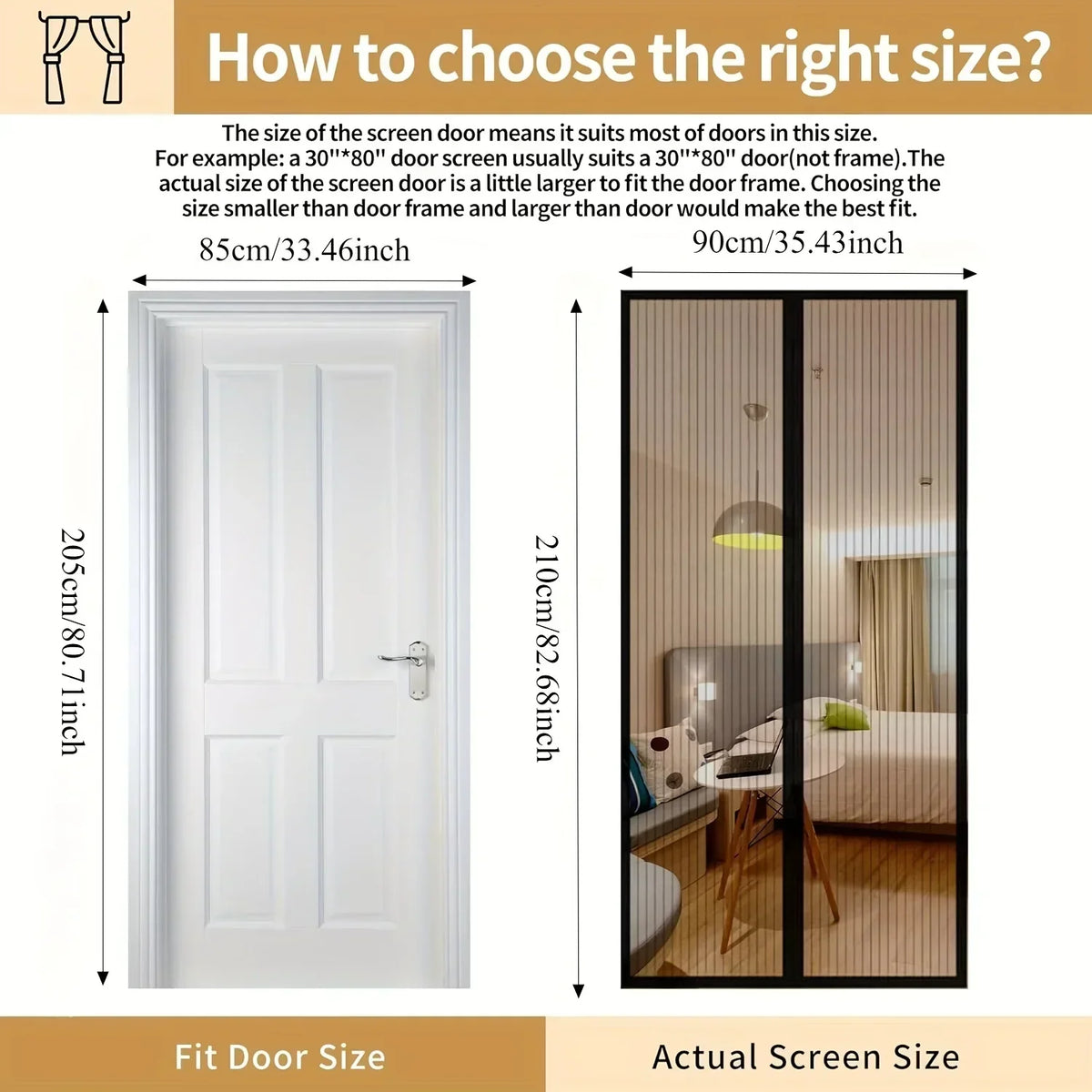 BreezeAura Mosquito Resistant Door Curtain 100x210 Cm Hands-Free