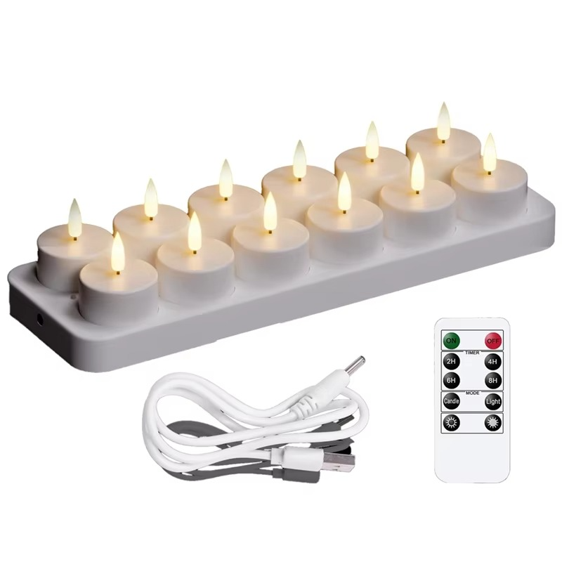 Bougies LED rechargeables avec station de charge USB - Souliia