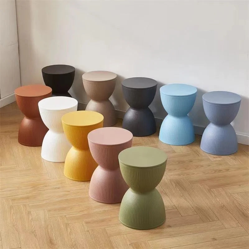 AeroNord Nordic Hourglass Low Plastic Stool — Thickened Construction, Lightweight Profile