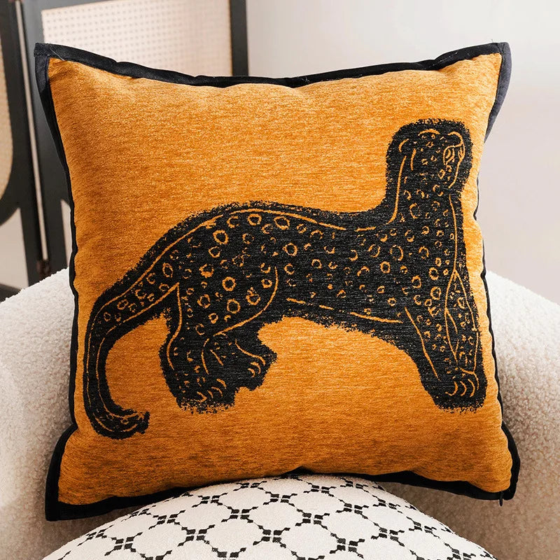 Lyra Linen and Cotton Embroidered Horse Pillow Cover