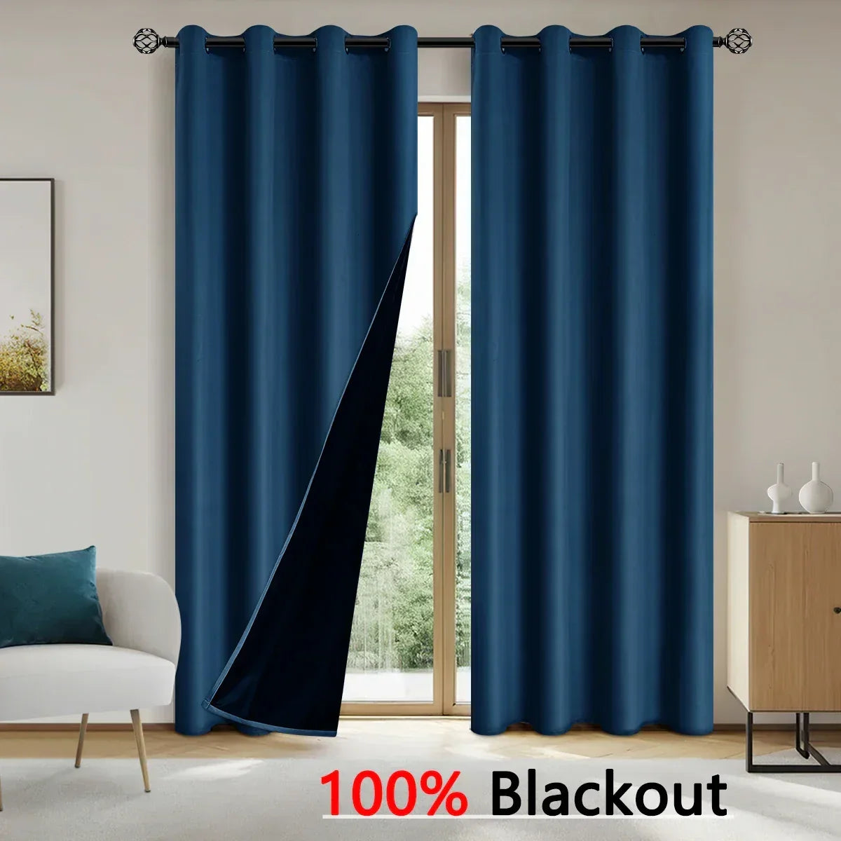Luxedrape 100% Blackout Draperies — Coated Lining, Temperature Regulating Finish