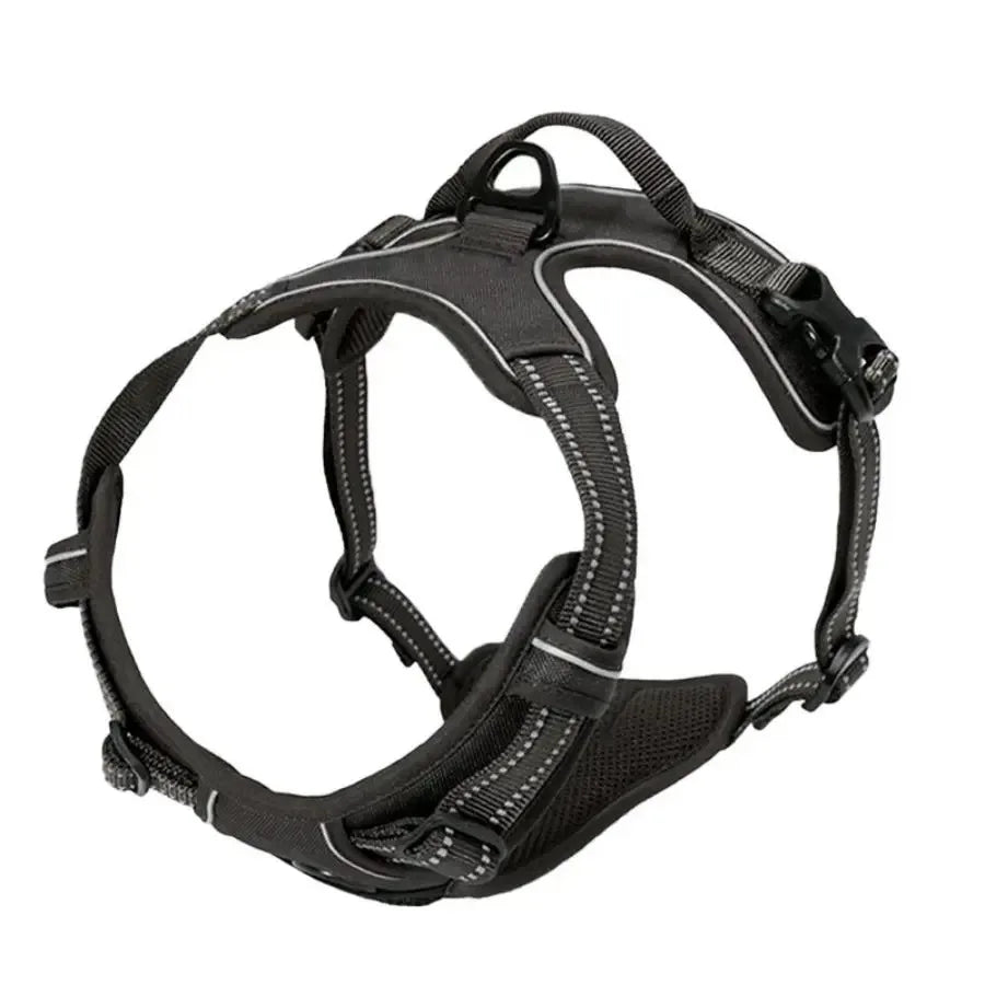 PawsLux Leather Dog Collar, Harness and Leash Set