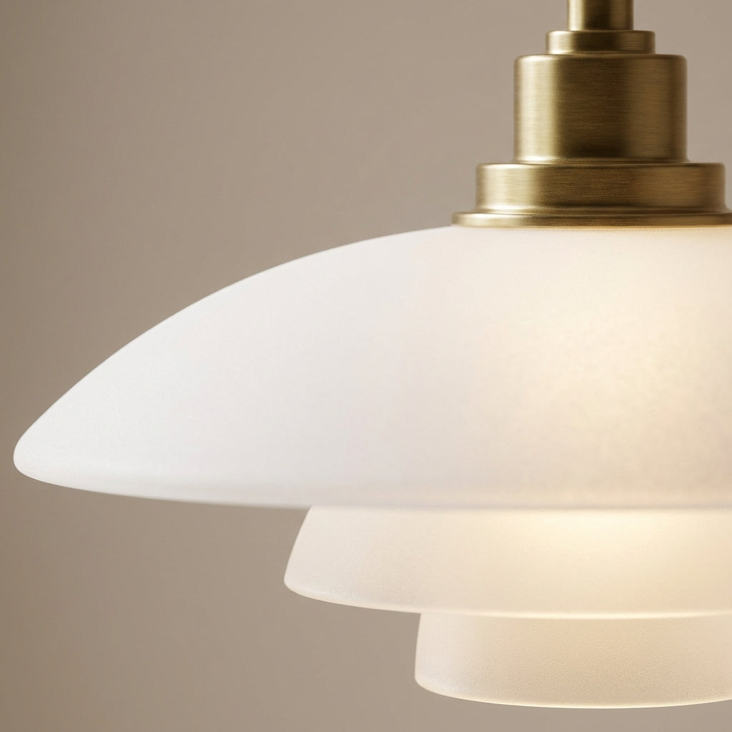 Nordell Scandinavian Pendant Lamp — Glass and Metal Build, Tabletop Stand, Focused Downlight