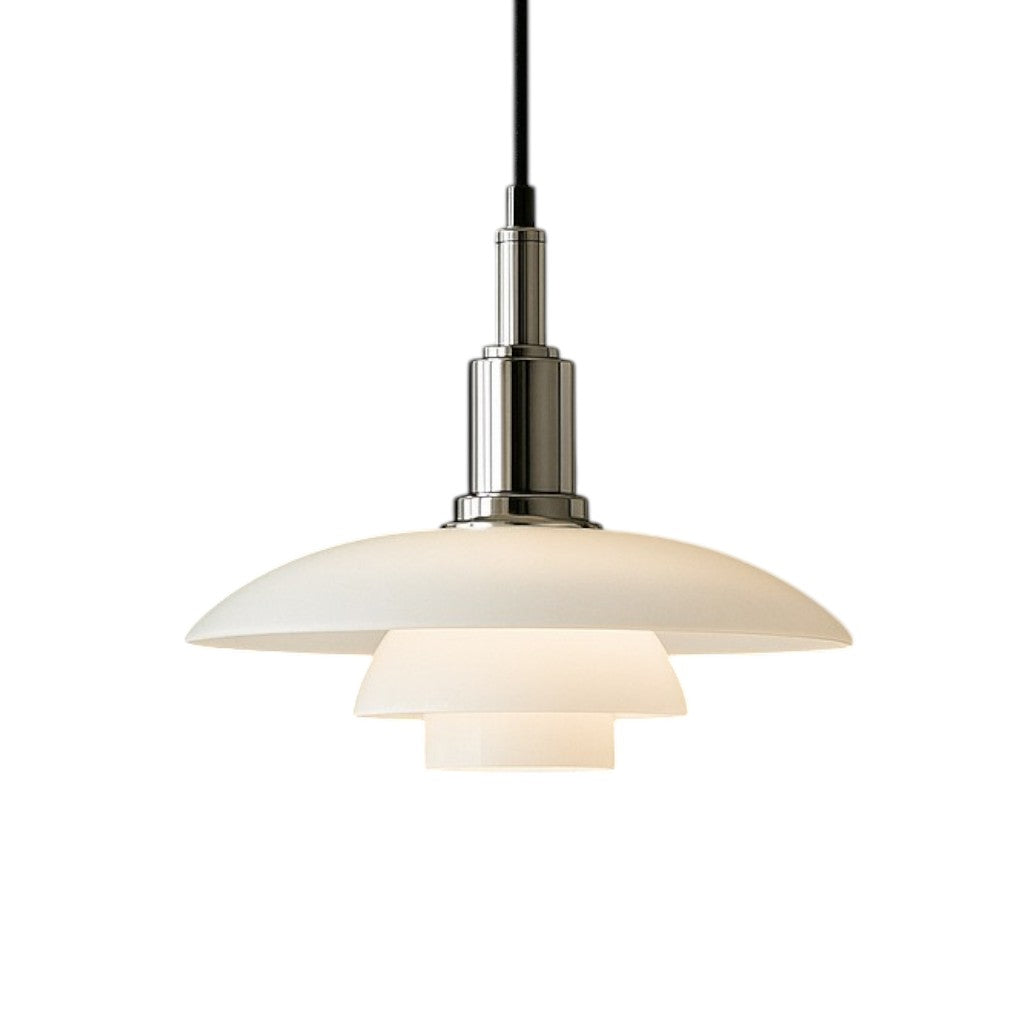 Nordell Scandinavian Pendant Lamp — Glass and Metal Build, Tabletop Stand, Focused Downlight