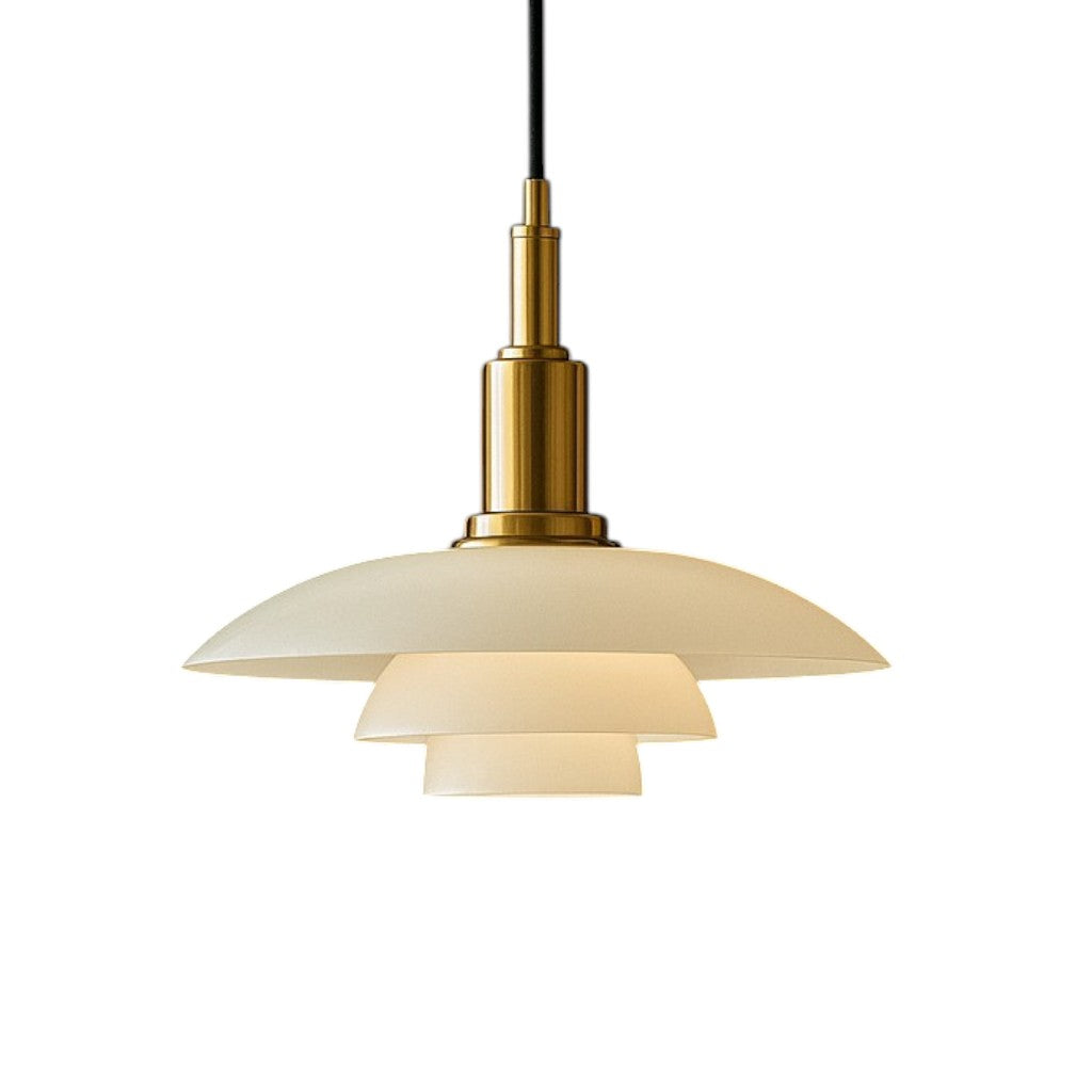 Nordell Scandinavian Pendant Lamp — Glass and Metal Build, Tabletop Stand, Focused Downlight