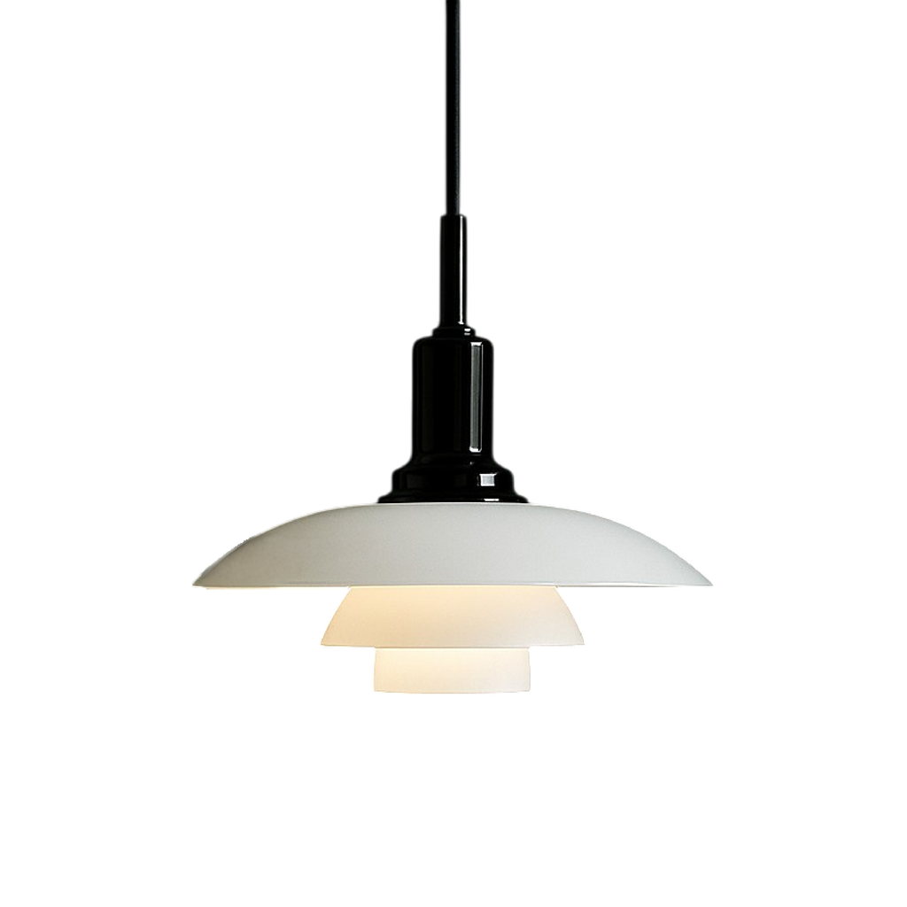 Nordell Scandinavian Pendant Lamp — Glass and Metal Build, Tabletop Stand, Focused Downlight