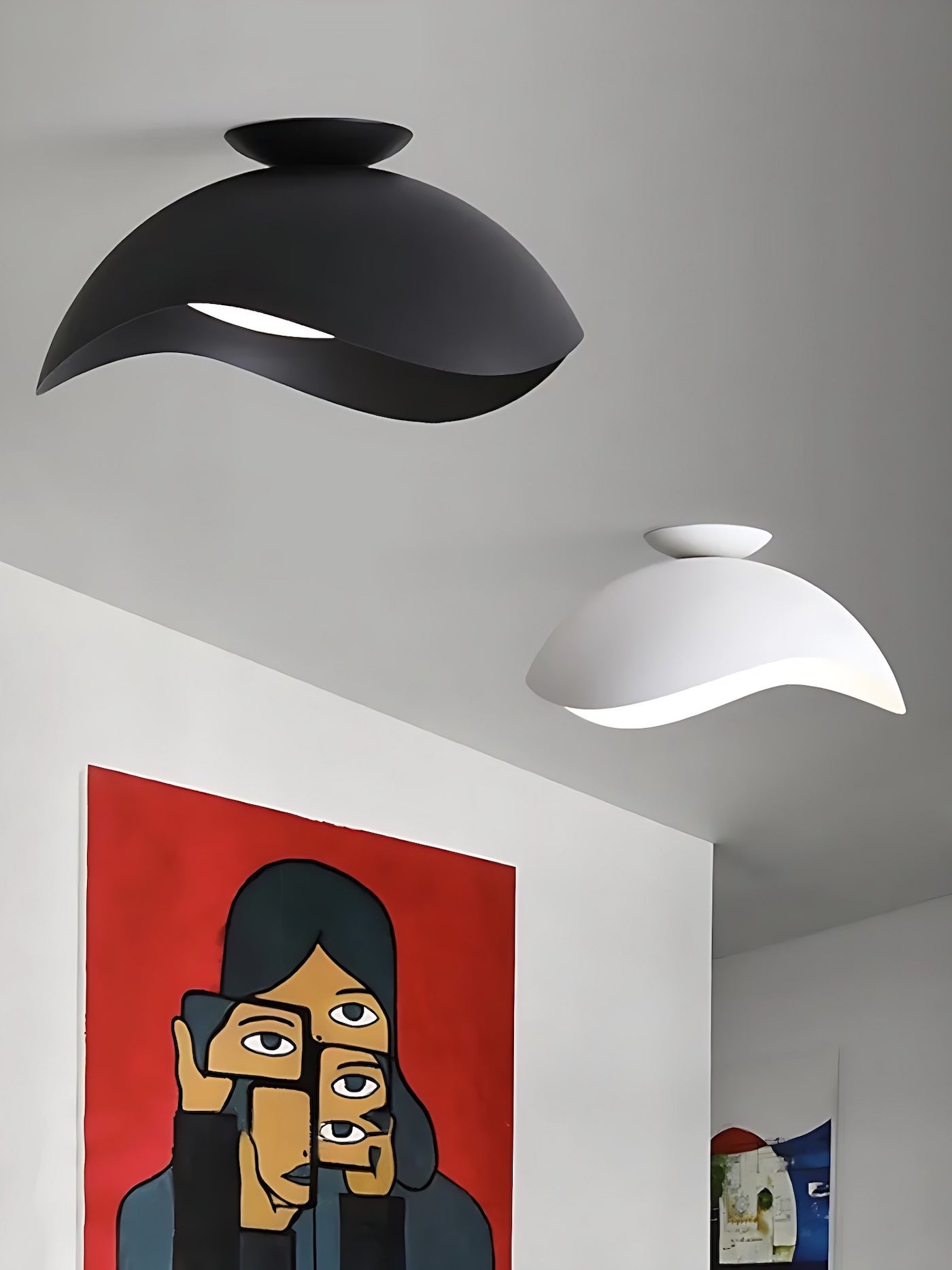 Simple Metal Wave Ceiling Light For Hallway | Souliia