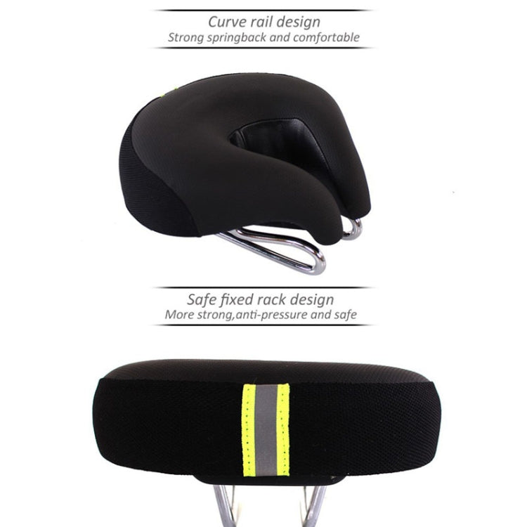 Seamless Bicycle Seat Mountain Bike Thick Soft Padding (Green)