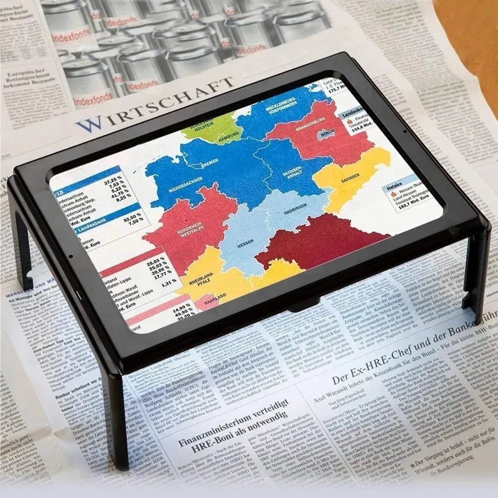 Claridesk Foldable Table Magnifier — 3x Lens, Integrated LED Light