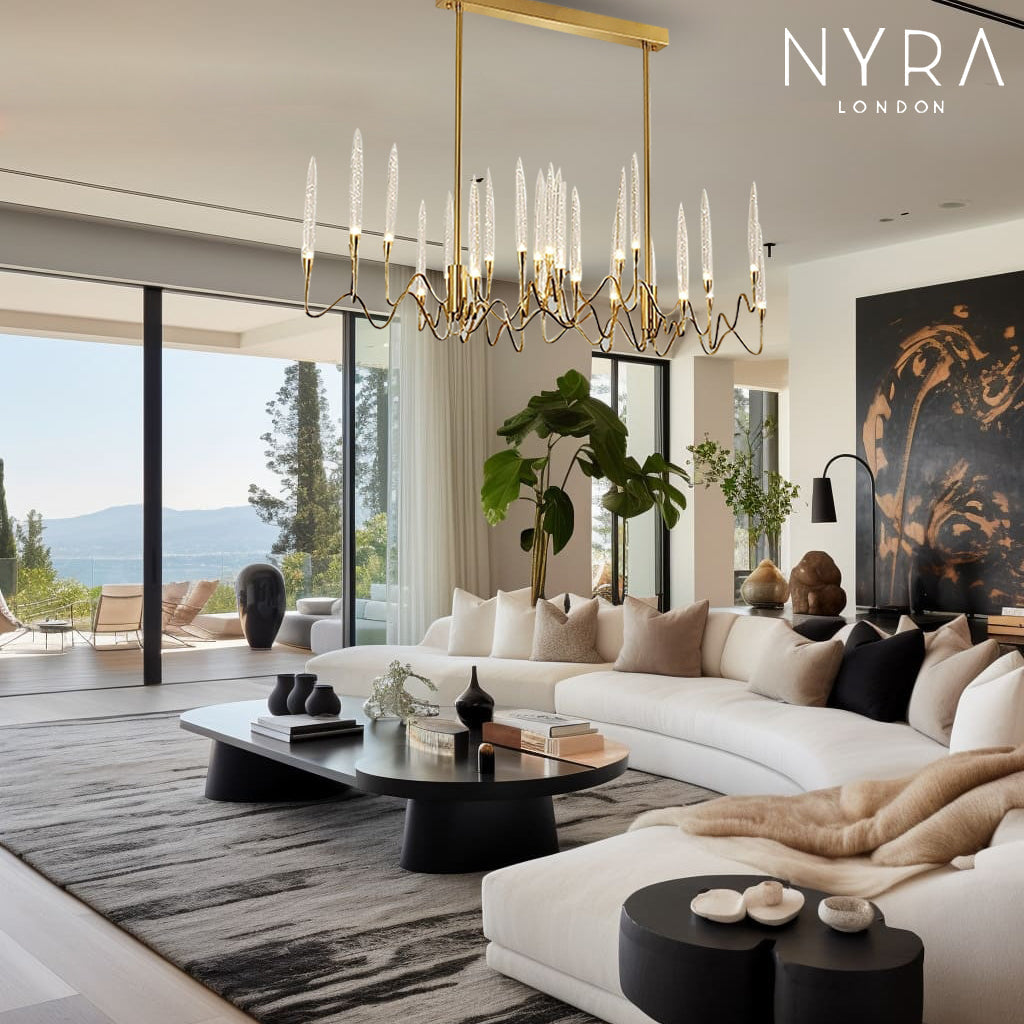 Novara Crystal Candle Chandelier — Gold or Chrome Finish Option