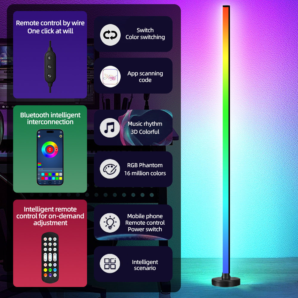 Smart LED Floor Lamp — Bluetooth, 16 Million Colors