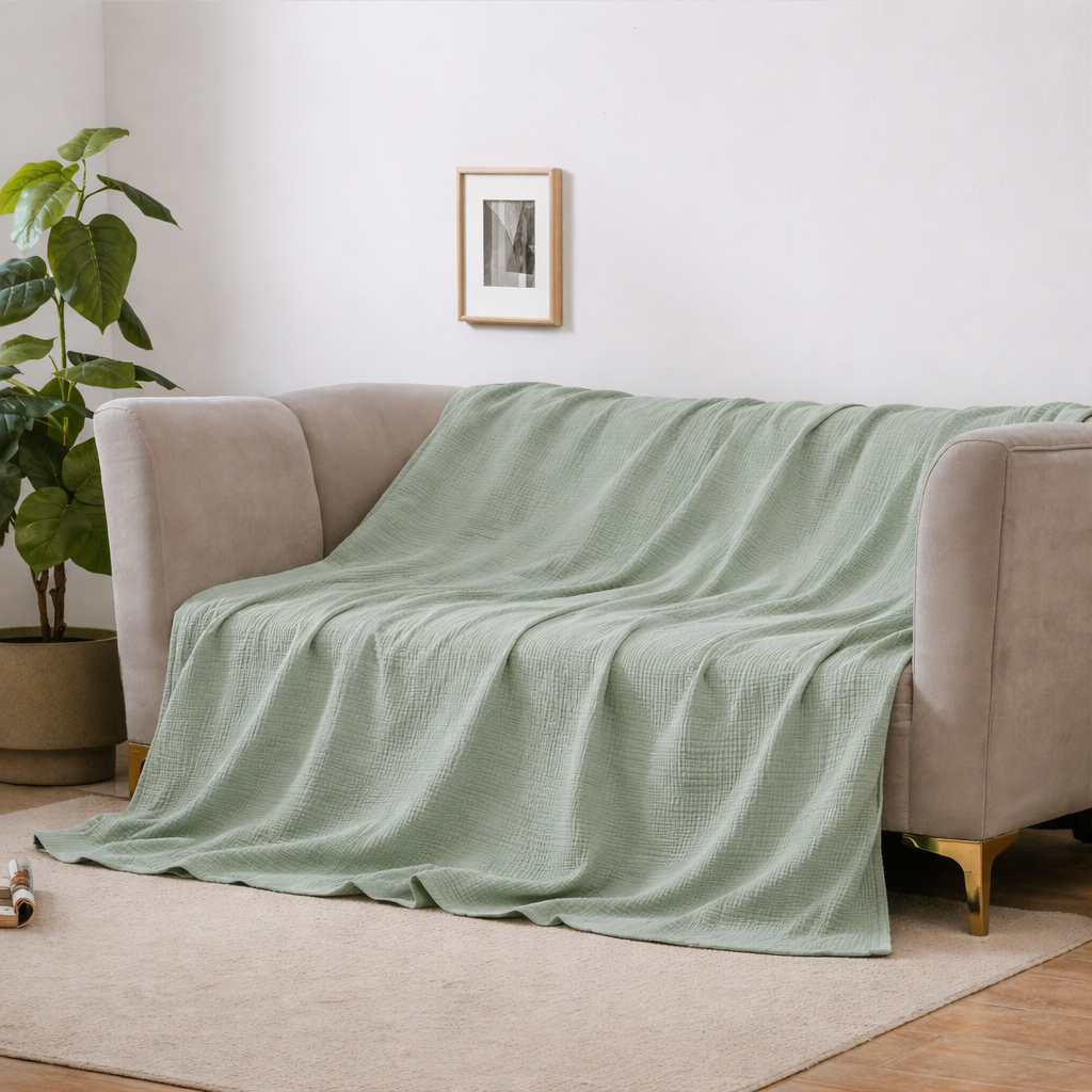 Cloudsoft Four-Layer Cotton Blanket — Soft, Breathable Weave