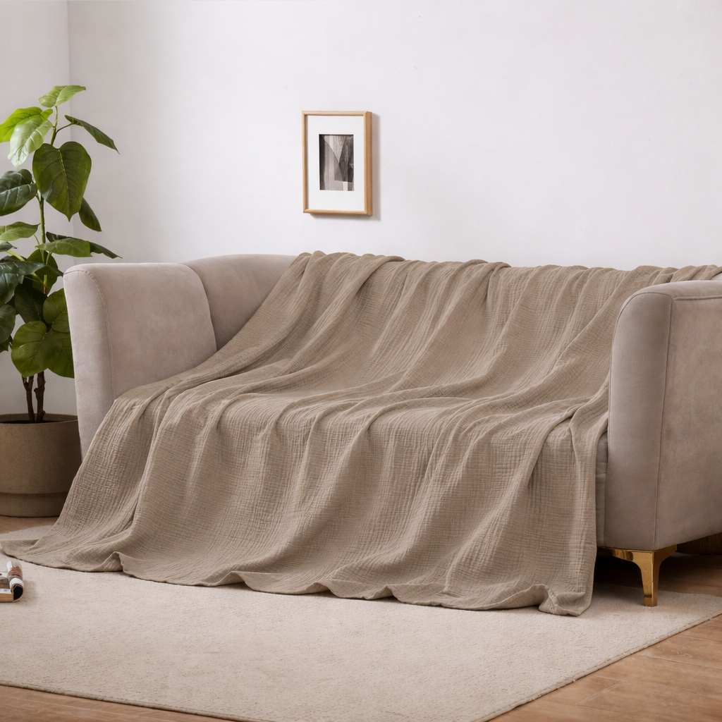 Cloudsoft Four-Layer Cotton Blanket — Soft, Breathable Weave
