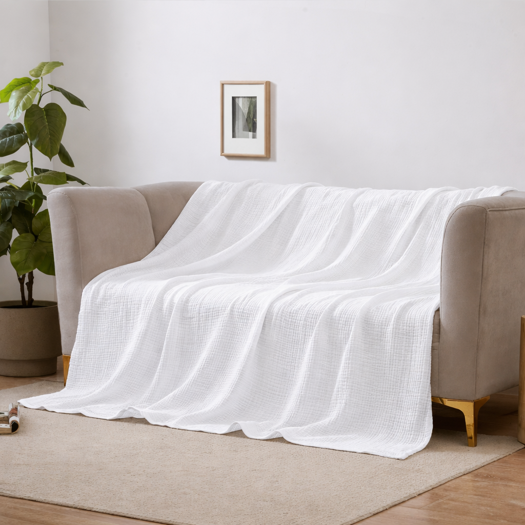 Cloudsoft Four-Layer Cotton Blanket — Soft, Breathable Weave