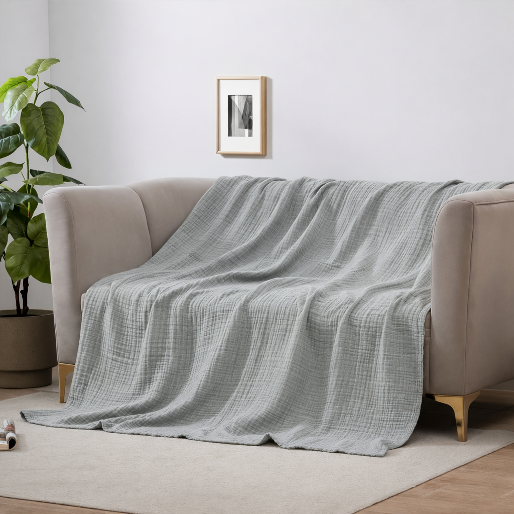 Cloudsoft Four-Layer Cotton Blanket — Soft, Breathable Weave