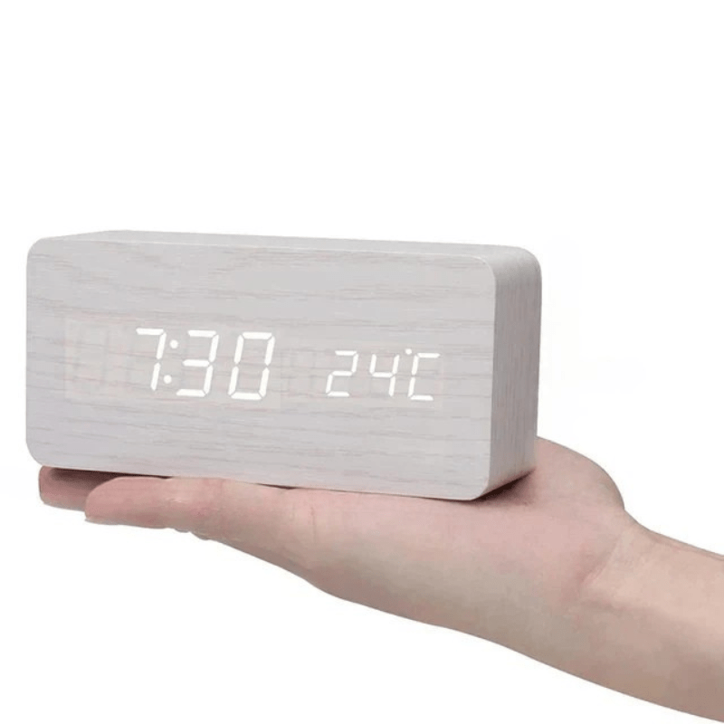 Voice-Activated LED Clock for Any Room - LumaWood Design - Souliia