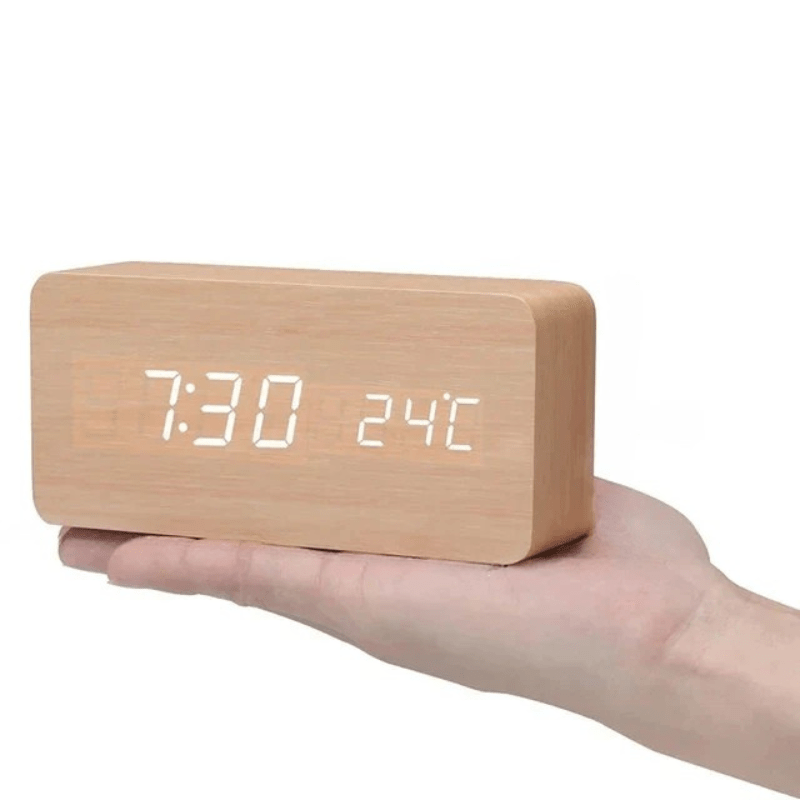 Voice-Activated LED Clock for Any Room - LumaWood Design - Souliia