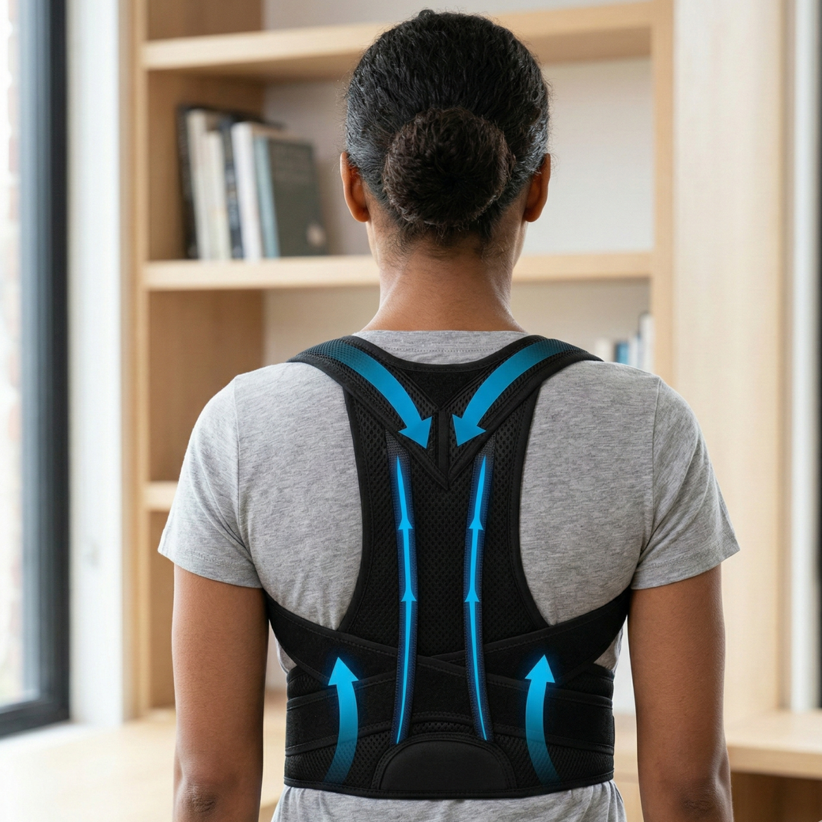 ErgoPosture Adjustable Back Support Brace — Spinal Alignment, Discreet Unisex Design