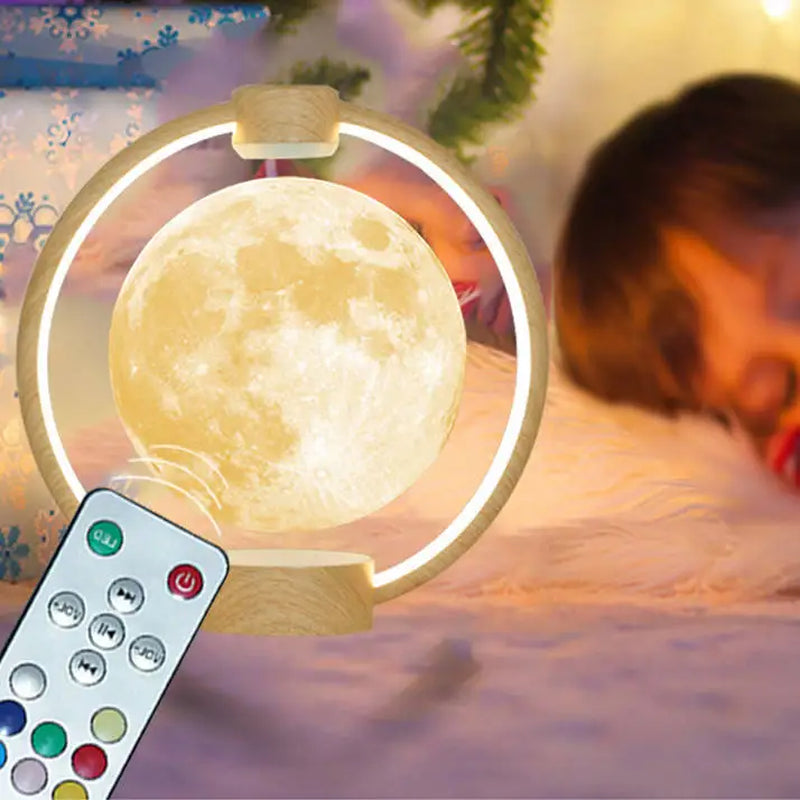 Multicolor Magnetic Levitating Moon Lantern — 3D Lunar Lamp