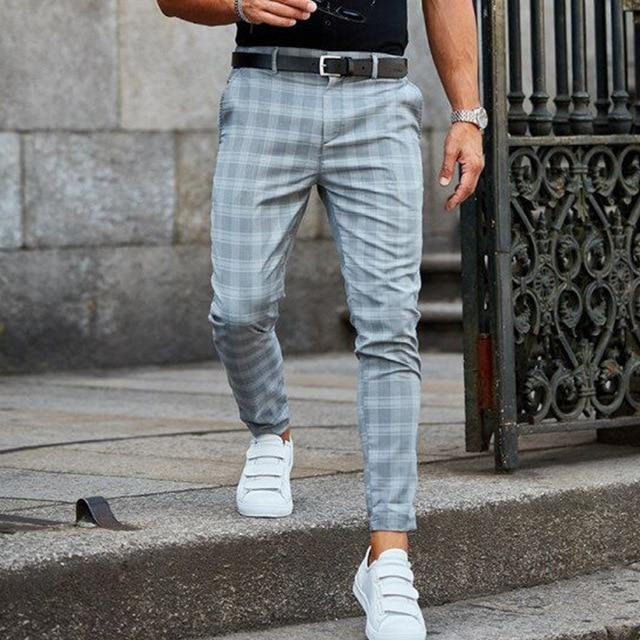 Vintage Checkered Pants — Casual Style, Outside Pockets