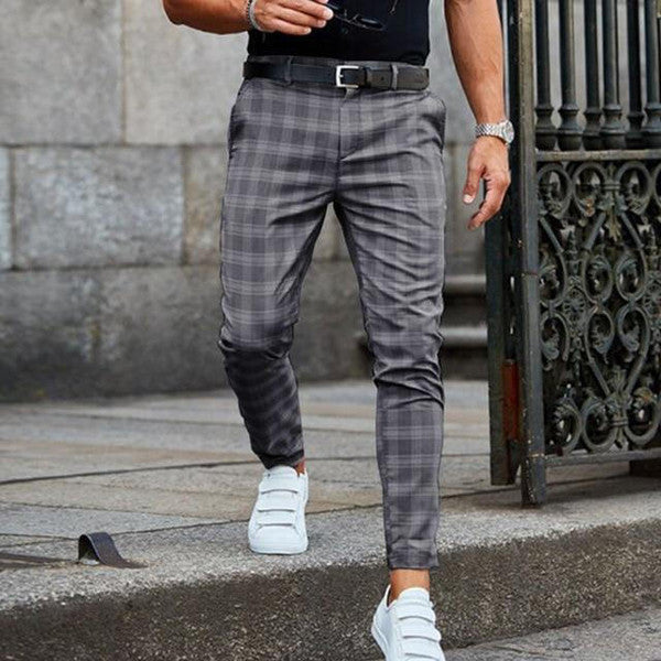 Vintage Checkered Pants — Casual Style, Outside Pockets