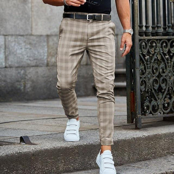 Vintage Checkered Pants — Casual Style, Outside Pockets