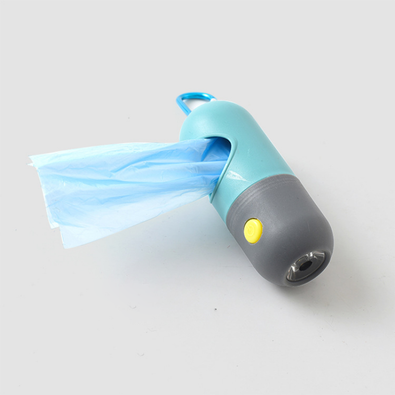 Porte-sacs à déjections éclairé par LED - Distributeur lumineux à bouton unique