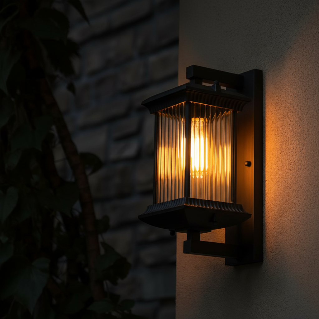 Lumera Outdoor Wall Light — Clear Glass and Aluminum Frame