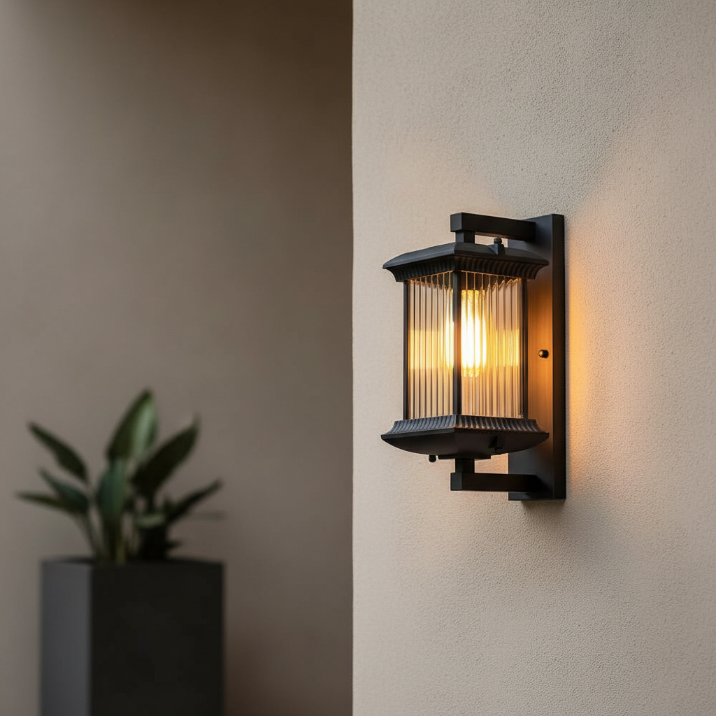 Lumera Outdoor Wall Light — Clear Glass and Aluminum Frame