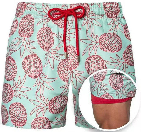 Beach Shorts with Integrated Stretch Lining and Zipper Pocket