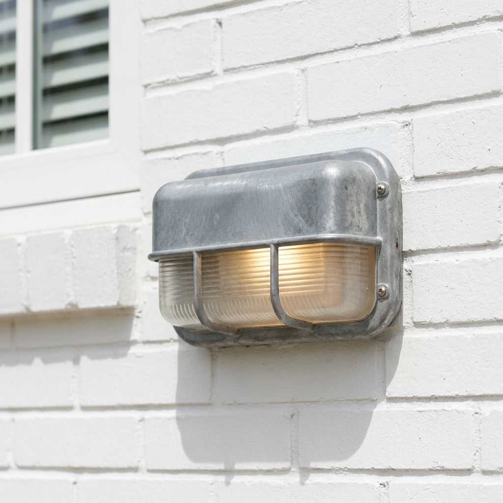 Morvane Geometric Aluminum Wall Sconce - Industrial Outdoor Lighting for Entryway | Souliia