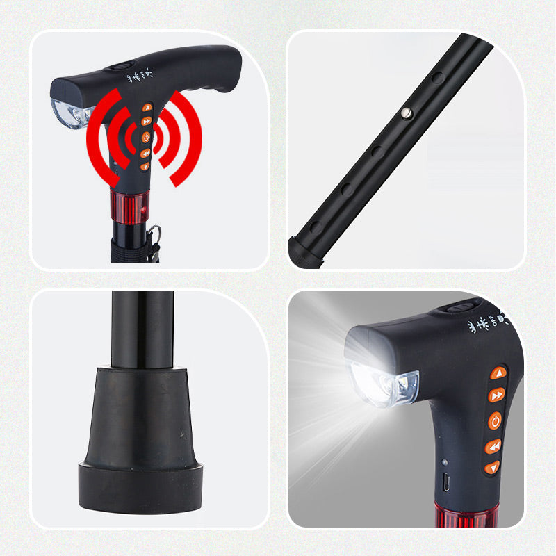 Intelligenter Gehstock für Senioren — LED-Licht und Radio