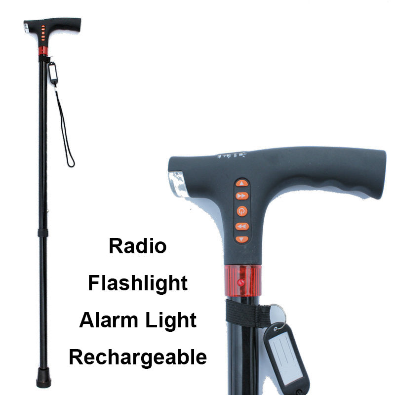 Intelligenter Gehstock für Senioren — LED-Licht und Radio