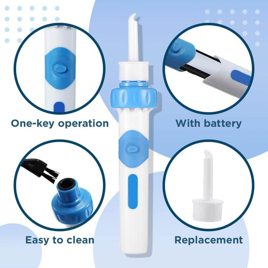 Dispozitiv electric pentru îndepărtarea cerumenului - curățare delicată prin vibrații și aspirație