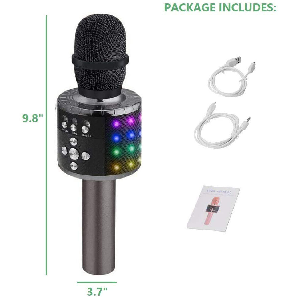4-in-1-langaton Bluetooth-karaokemikrofoni LED-valoilla