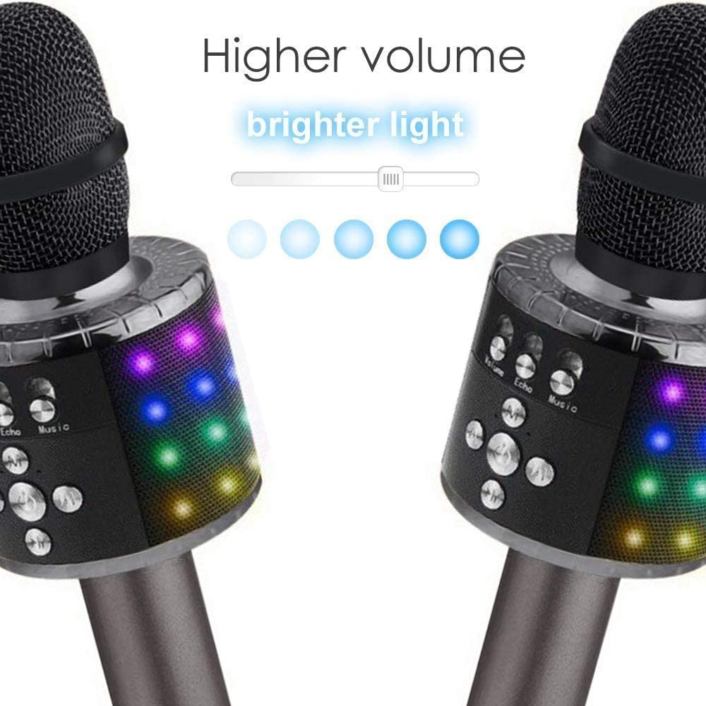 4-in-1-langaton Bluetooth-karaokemikrofoni LED-valoilla