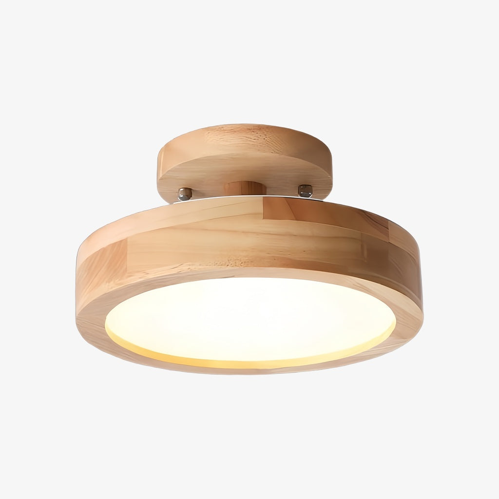 Macaroq Runde Deckenleuchte – Modernes Holz und Acryl für Schlafzimmer | Souliia