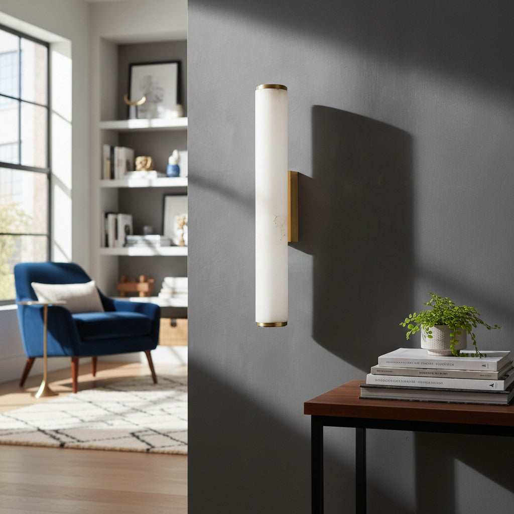 Solaryx Modern Alabaster Wall Lamp - Lighting for Bedroom Living Room | Souliia