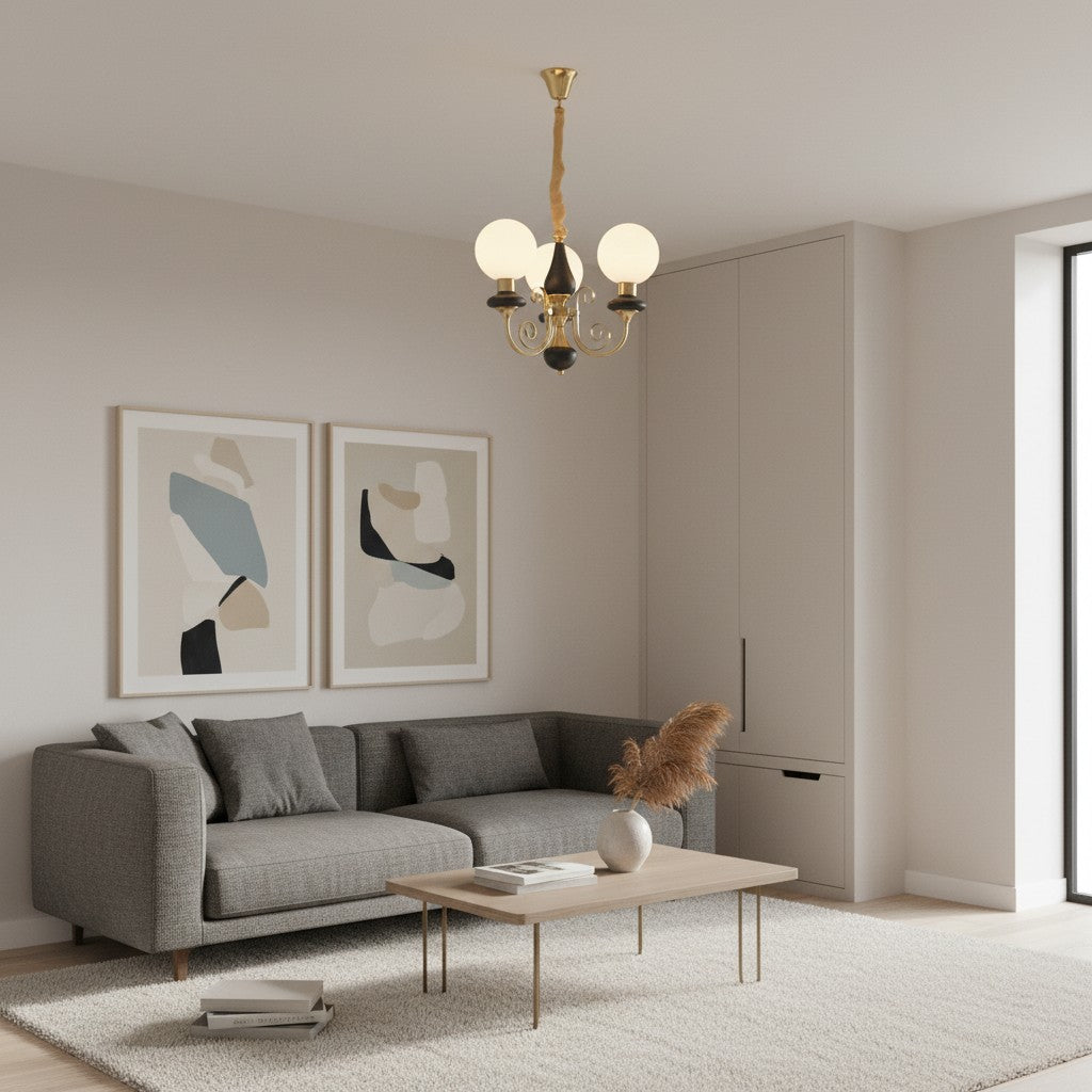 Radiara Modern Luxury Stone Sphere Chandelier Sculptural Layered Design for Living Room and Foyer | Souliia
