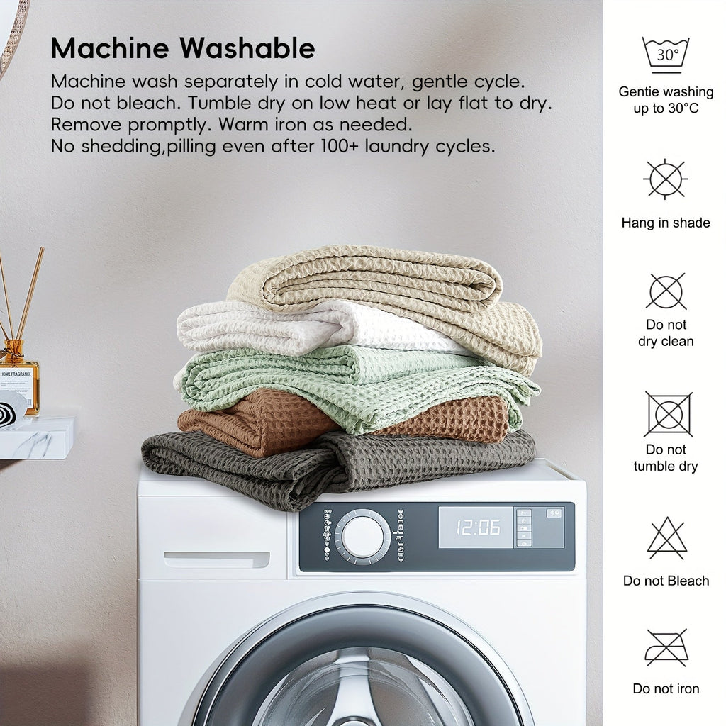 Cloudweave Cozy Waffle Throw Blanket — Lightweight, Durable Everyday Weave