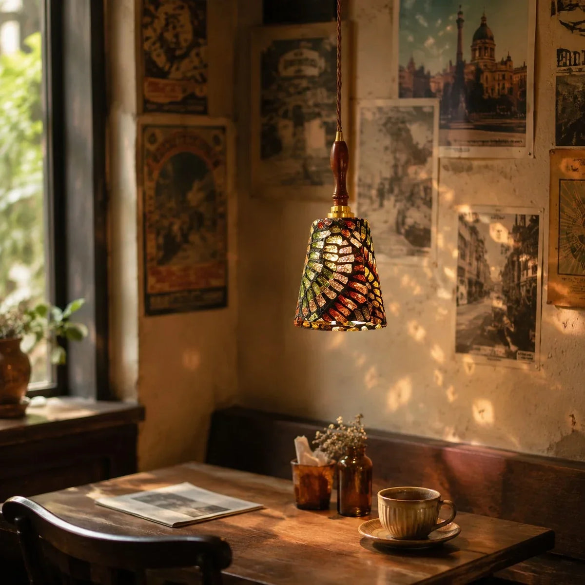 Patterned Fabric Fish-Line Pendant Light | Souliia