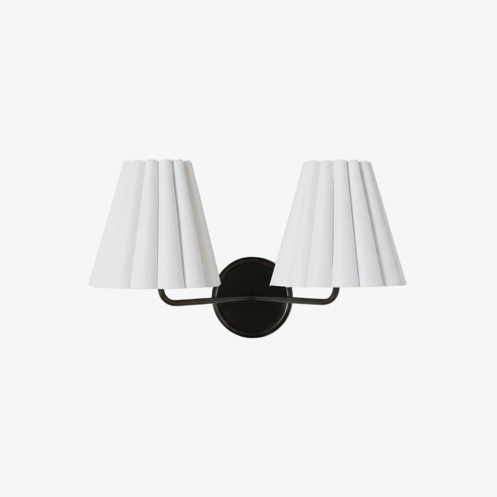 Ruffmeto Textured Pleated Fabric Modern Wall Light for Living Rooms | Souliia
