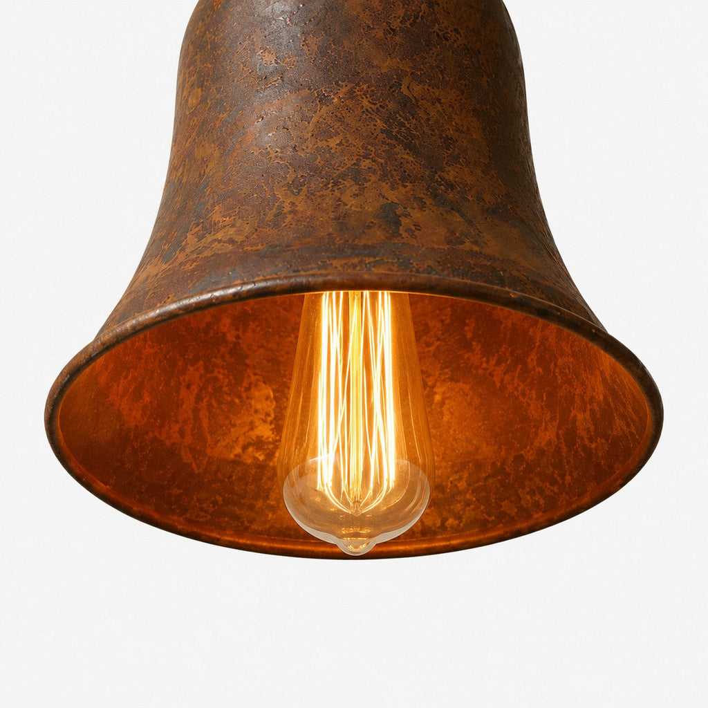 Rust Bell Shade Vintage Industrial Pendant Light for Kitchen Island | Souliia