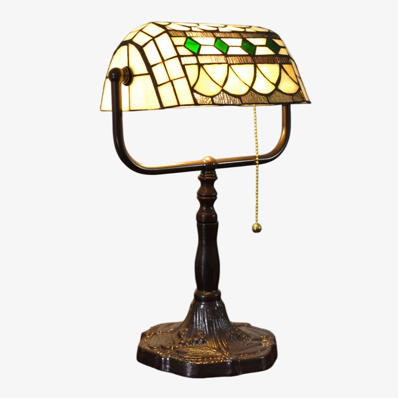 TF Tivanny Floral Stained Glass Desk Lamp - Vintage Table Light for Bedroom Study Living Room | Souliia