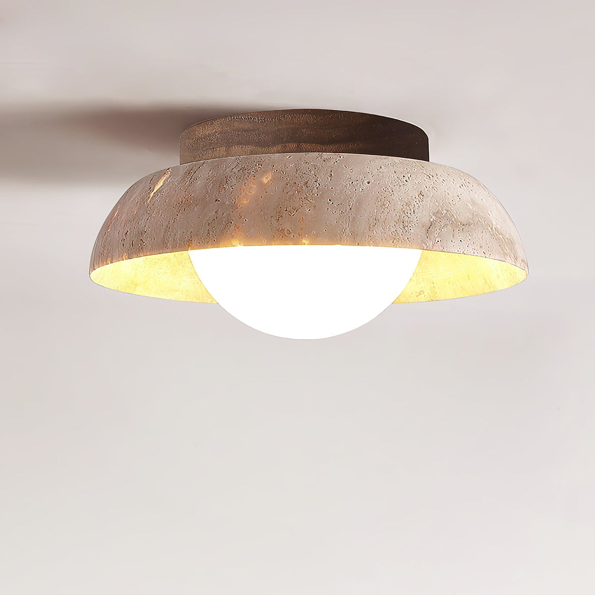 Lampada da soffitto Piedra in travertino | Souliia