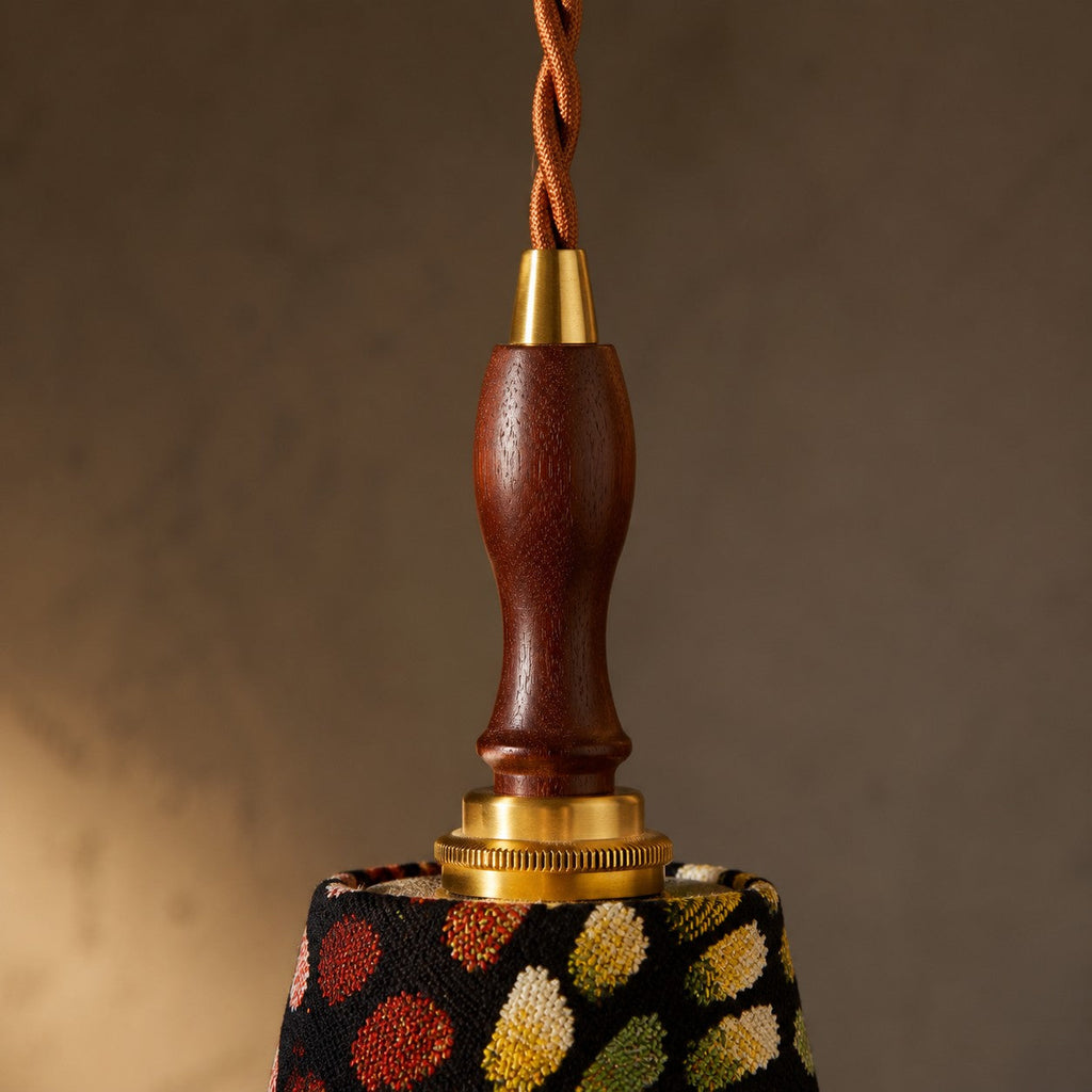 Patterned Fabric Fish-Line Pendant Light | Souliia